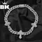 THE BLING KING Two Tone Baguette And Round CZ Cross Cuban Chain Necklace For Men Icy 15mm Miami Link