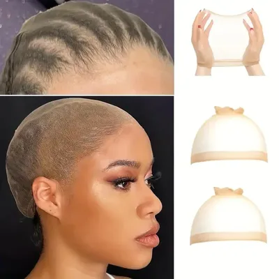 2 pcs HD Wig Cap Elastic Breathable Invisible Wig CapsStretchy Nylon Wig Caps Perfect For