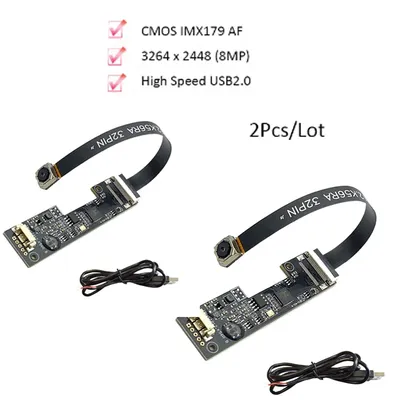 2Pcs 4K 3264 x 2448 8MP HD Sony IMX179 AF 75° High Speed USB2.0 Camera Module 15FPS For Product
