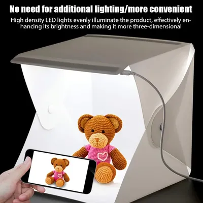 Portable Folding Photobox Photography LED Light Room Photo Studio Light Tent Soft Box Backdrops