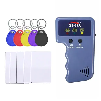 125KHz RFID Duplicator Card Reader EM4100 Copier Writer Video Programmer T5577 Rewritable ID Keyfobs