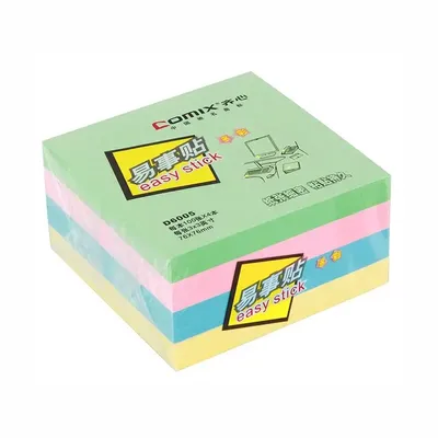Comix 400 Sheets 3*3in Easy Sticky Notes Self-Adhesive Memo Pads Mixed Colors Label Message Stickers