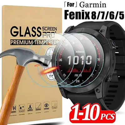 10-1Pcs Tempered Glass for Garmin Fenix 8 7S 7X 6S 6X Pro Sapphire 5 S Anti Scrach Film HD Screen