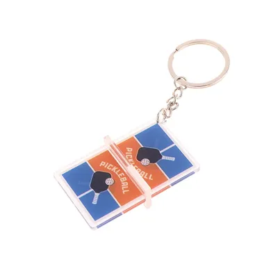 1Pc Pickleball Court Keychain Souvenir Pickleball Sports Pendant 3D Acrylic Key Ring Sports Fans Car