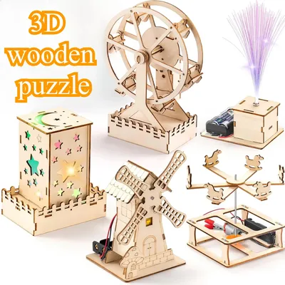 Wood Craft Kit STEM Kits DIY Science Building Projects 3D Wooden Puzzles Assembly Model Set