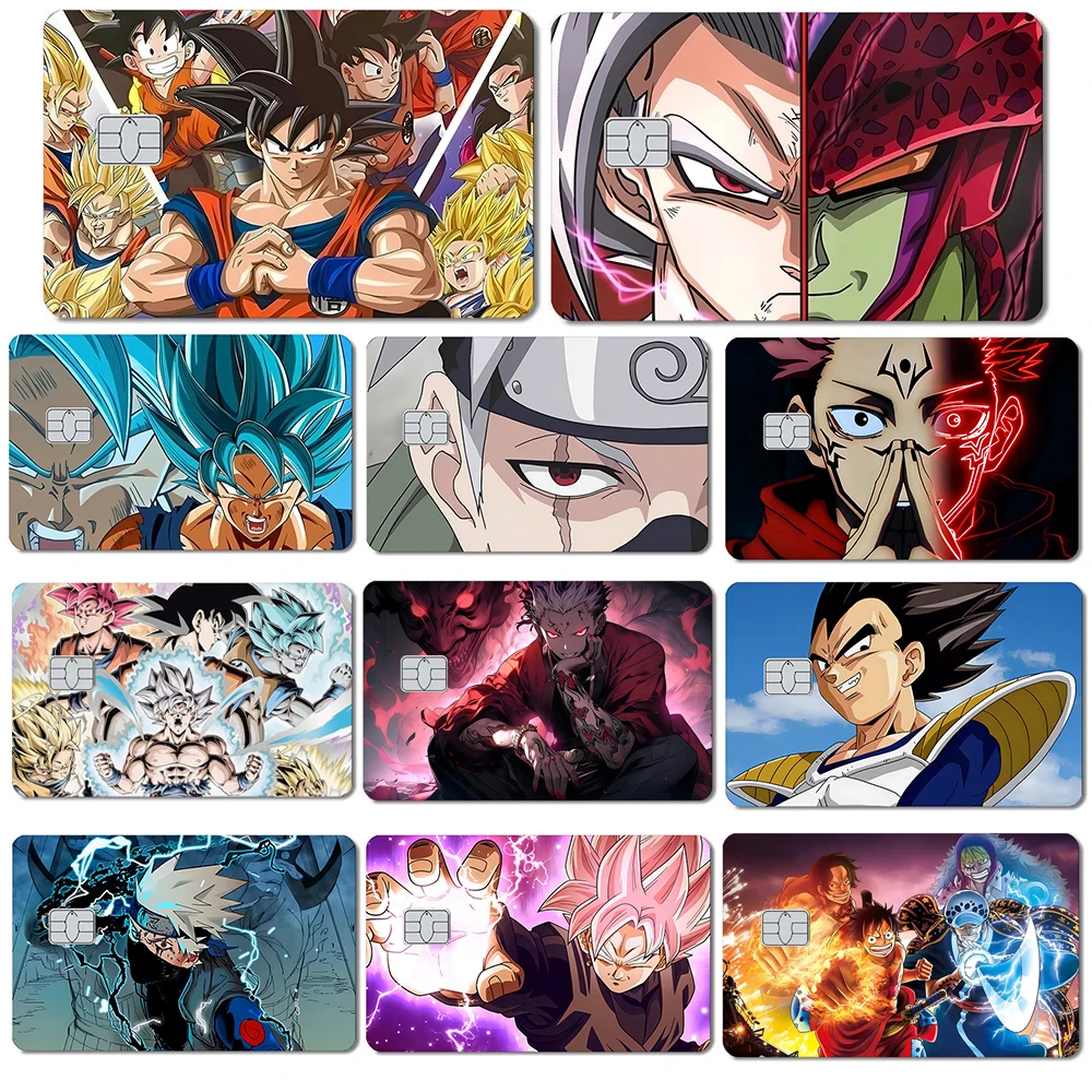 Dragon Ball Naruto One Piece Anmie PVC Sticker Film Skin Cover for Credit Card Debit Bank Card Front
