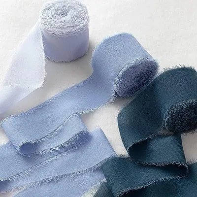 5 Meters Hand Torn Edge Chiffon Ribbon Wedding Hold Flower Tassel Ribbon Bow Decoration Snow Silk