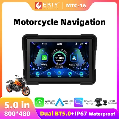 EKIY MTC16 5inch Navigation Motorcycle Waterproof Wireless Android Auto Apple Carplay Display Screen