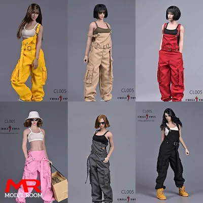 CHILI TOYS CL005 1/6 Female Rompers Camisole Set Vest Bib Pants Clothes Model Fit 12'' Soldier