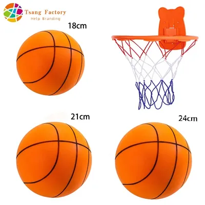 Silent Basketball High Density Soft PU Foam Squeezable Ball Indoor Mute Bouncing Basketball Quiet No