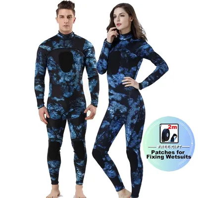 Mens Spearfishing Wetsuit 3mm Camouflage Neoprene One-piece Diving Suit for Scuba FreeDiving