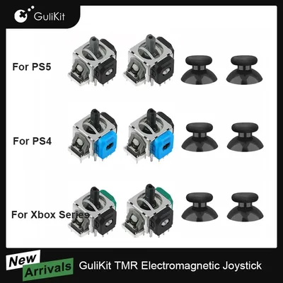 10 Pairs GuliKit TMR Electromagnetic Joystick with Stick Caps for PS4 PS5 Gamepad Switch Pro Xbox