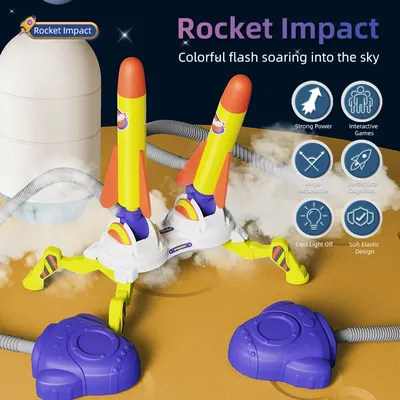 Kid Air Rocket Foot Pump Launcher Toys Sport Game Jump Stomp Outdoor Child Play Set Toy Pressed