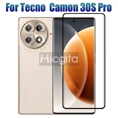 9D Curved Screen Protector For Tecno Camon 30S Pro Glass Shockproof Anti-Scratch Camon 30S Pro Soft
