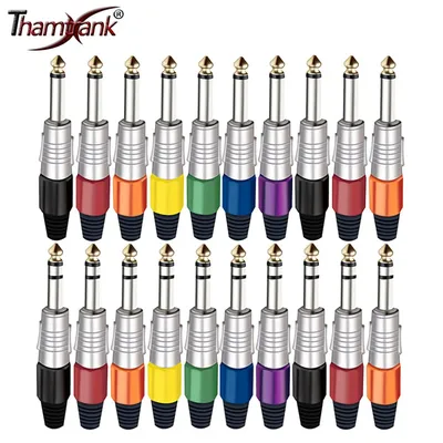 10pcs Mono/STEREO Sophomore Core Jack 6.35mm Wire Connector Audio Speaker TS TRS Amplifier