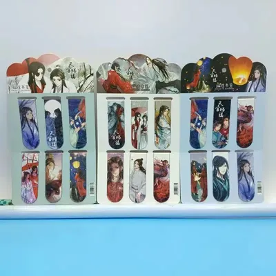 6Pcs/Set Tian Guan Ci Fu Xie Lian Hua Cheng Magnetic Bookmark Cute Anime Heaven Official's Blessing