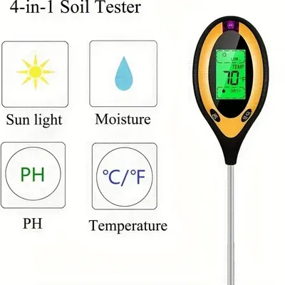 Soil PH Meter Tester Soil Tester PH Moisture meter Temperature Sunlight Intensity measurement
