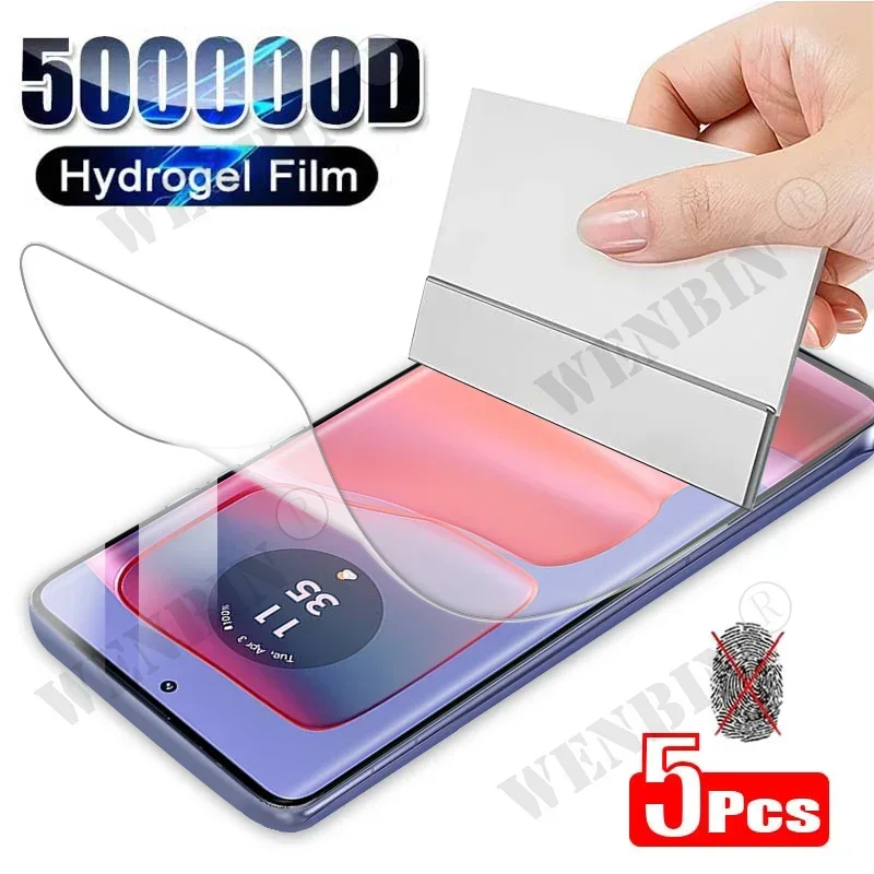 5 Pcs Hydrogel Film For Moto Motorola Edge 60 50 40 Pro Neo G Stylus 5G G45 G55 G35 G Power Play Full Cover Screen Protector