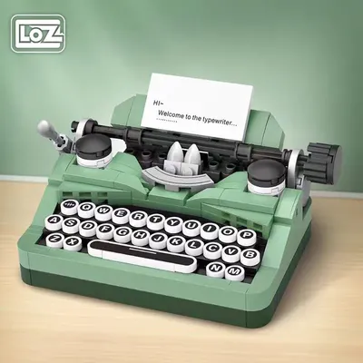 Loz Retro Typewriter Mini Keyboard Small Particle Assembly Building Blocks Assembly High Difficulty