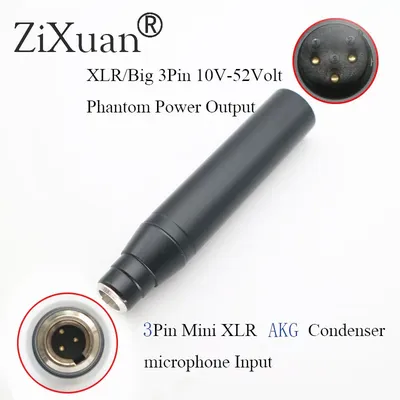 High Quality TA4F 3Pin/4Pin Mini XLR to 3Pin Male XLR for akg Shure Condenser Microphone Phantom