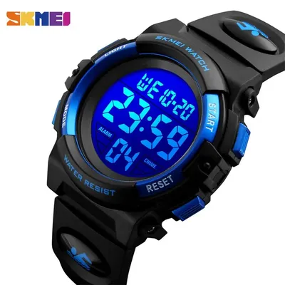 Skmei Colorful Led Light Display Stopwatch Digital Children's Watches Alarm Clock 5bar Waterproof