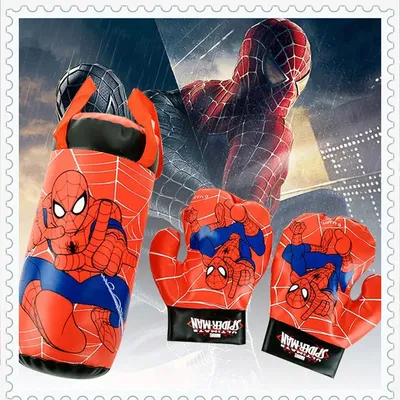 Spider Man Children'S Mini Boxing Set Glove+Bag Anime Cartoon Cute Sports Toy Physical Training Boy