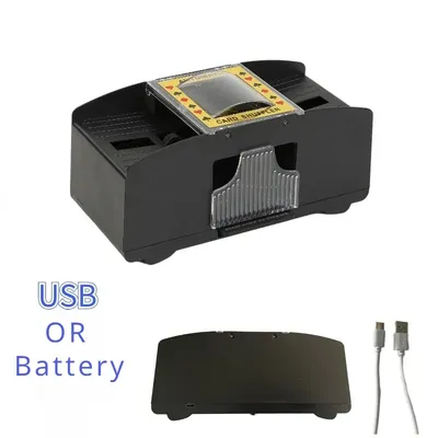 Automatic Card Shuffling Machine 2/4Deck USB Battery-Operated Electric Poker Card Shuffler for Home