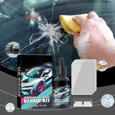 Cracked Glass Scratch Repair Kit 30ml Vehicle Windscreen Nano Fluid Filler Quick Fix Windscreen