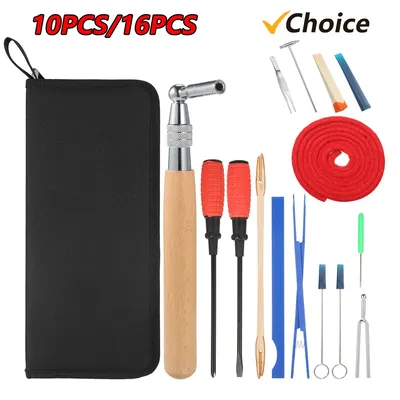 10/16PCS Piano Tuning Kit Professional Tuning Tuning Wrench Long Handle Tuning Wrench Rubber Mutes