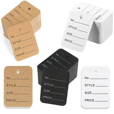 100pcs 3.5x5cm Kraft Paper Tags White Price Labels Color Blank Cards for DIY Jewelry Retail Clothes
