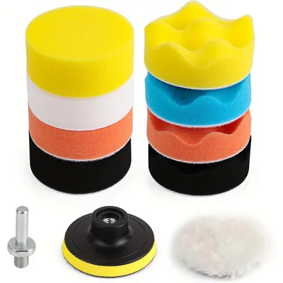 11Pcs Kit 3-Inch Buffing Pad Car Foam Drill Sponge Wool Polishing Pads Car Buffer Polisher for