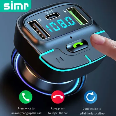 Super Sound Bluetooth Car MP3 Player FM Transmitter Dual USB Fast Charging PD Type-C USB One-Key Car