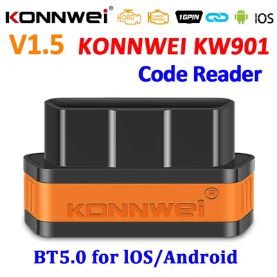 KONNWEI KW901 ELM327 V1.5 Bluetooth 5.0 OBD2 Scanner for Android/IOS OBD 2 Car Diagnostic Tool Code
