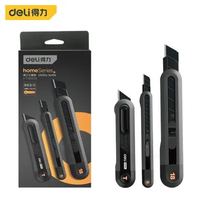 Deli 1/3 Pcs Utility Knife Set Multifunction Self-locking or Rebound Art Knife Sets Portable Office