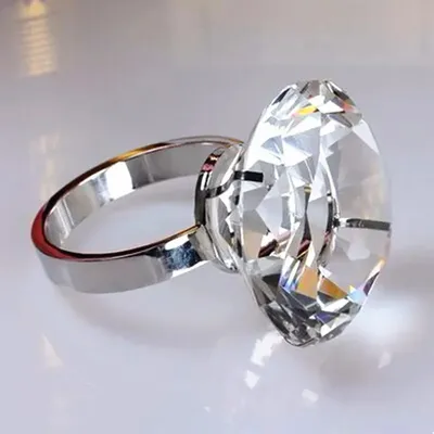 Hot Selling 60mm Transparent Crystal Diamond Napkin Ring Glass Paperweight Home Dinner Party/