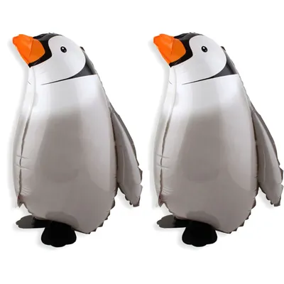 2 Pcs Animal Balloons Inflatable Penguin Decor Foil Walking Pet Child