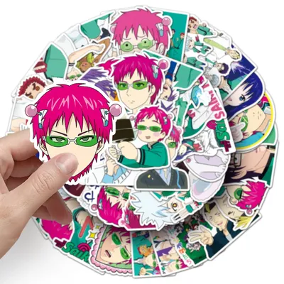 10/30/50PCS Anime The Disastrous Life of Saiki K Sticker Cartoon Cute Graffiti Decorative Skateboard
