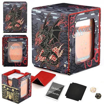 TCG Deck Box 100+ PU Windowed Single Deck PTCG DCG Tabletop Gametrading Cards Storage Box Free 35tp