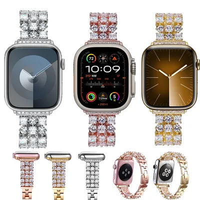 Diamond Strap For Apple Watch Ultra 2 49mm 46mm 44mm 38mm 40 42mm Luxury Women Bracelet For iWatch