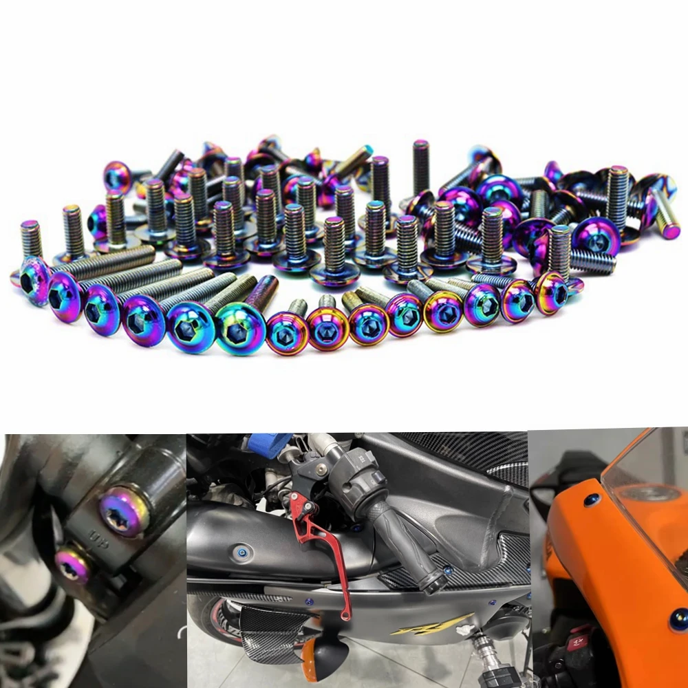 195pcs Burn Titanium screw Fairing Screws Bolt Kit for Suzuki GSXR600 GSXR1000 Hayabusa GSX1300R GSX600F GSX750F SV1000 SV650