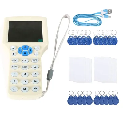 10 Frequency NFC Smart Card Reader Writer Duplicator 125K 13.56MHz RFID Copier USB Fob Programmer