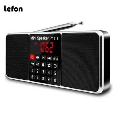 Lefon Digital FM Radio Receiver Speaker Stereo MP3 Player Support TF Card USB Drive LED Display Time