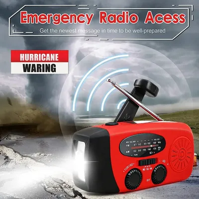 Multifunctional Solar Hand Crank Radio FM AM WB NOAA Weather Radio 2000mAh USB Charging Emergency