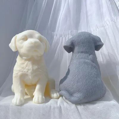 Labrador Puppy Dog Candle Mold Animal Puppies Soy Wax Silicone Mould Dog Lover Home Decor