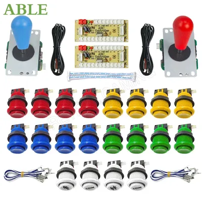 Arcade 2 Player Zero Delay Kit Mando Arcade Usb Encoder To Pc Rasberry Pi Happ Push Button Joystick