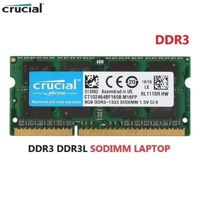 Crucial Laptop Memory DDR3 DDR3L RAM 8/16GB 1333MHz 1600MHz 1866MHz SODIMM Ram Notebook Memoria