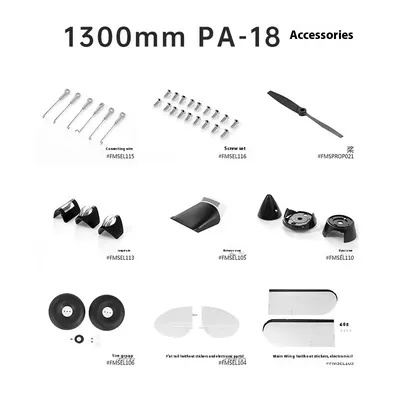 Fms 1300mm Pa-18 Accessories Fms Model Airplane Model Spare Parts Fuselage Flat Tail Main Wing