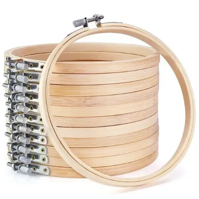 10pcs/Set 10-40cm Wooden Embroidery Hoops Frame Set Bamboo Embroidery Hoop Rings For DIY Cross