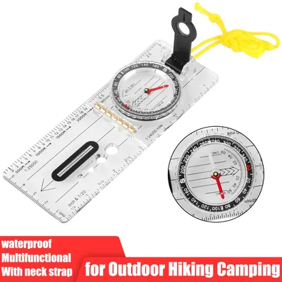 For Outdoor Hiking Camping Survival Guiding Tool Compass Map Scale Ruler Folding Drawing