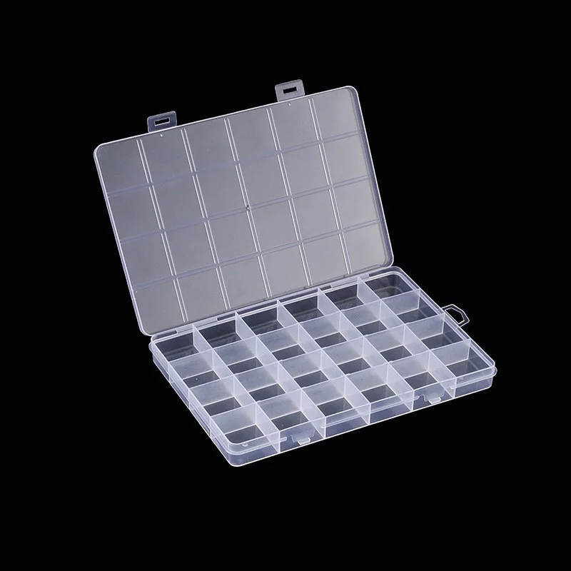24 Grid With Slot Beaded Anti-string Grid Plastic Storage Box Jewelry Classification Parts Division Box Jewelry Box Organizer